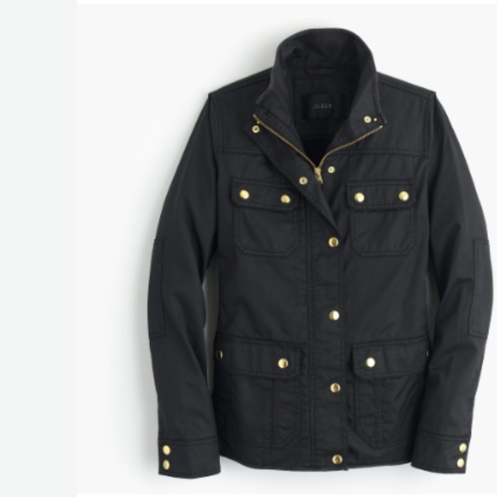 J CREW Boyfriend Field Downtown Military BLACK Med